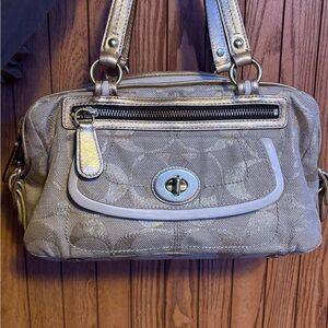 Coach Metallic Silver and Gray Shoulder Bag